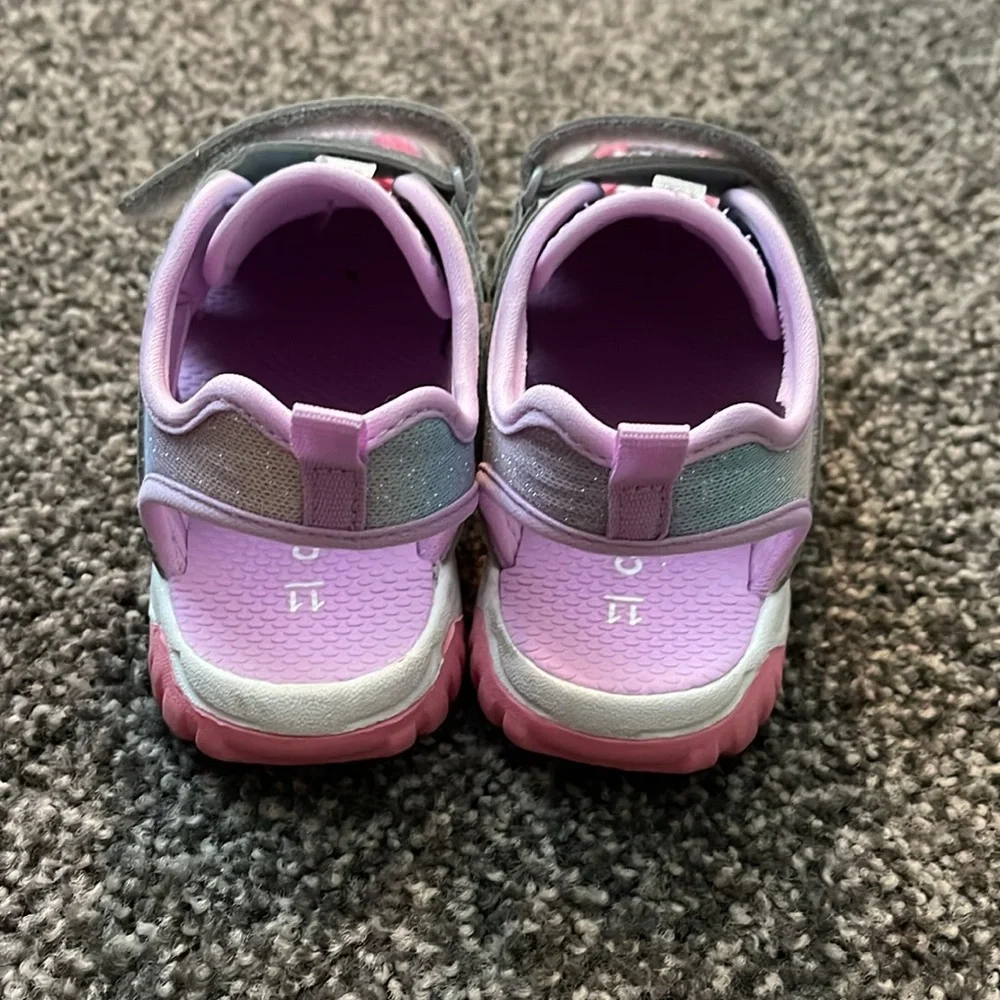 Carter's Gray and Pink Water Shoes with Velcro Strap. Worn once